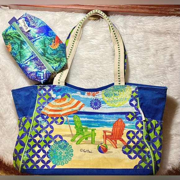 Paul Brent Handbags - Beach Tote & Small Travel Bag Paul Brent